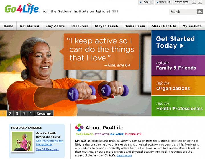 Screen capture of Go4Life website.