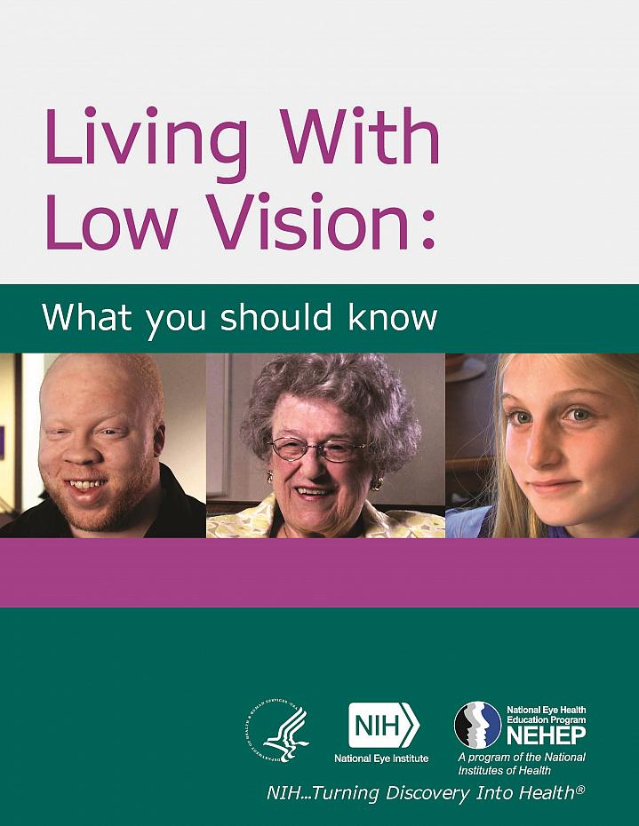 Cover of Living With Low Vision: What you should know booklet.