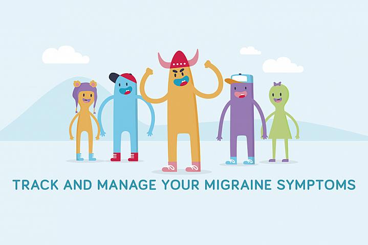 Migraine trainer app cartoon graphic