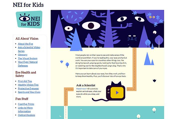 Screenshot of the NEI for Kids website Screenshot of the NEI for Kids website.